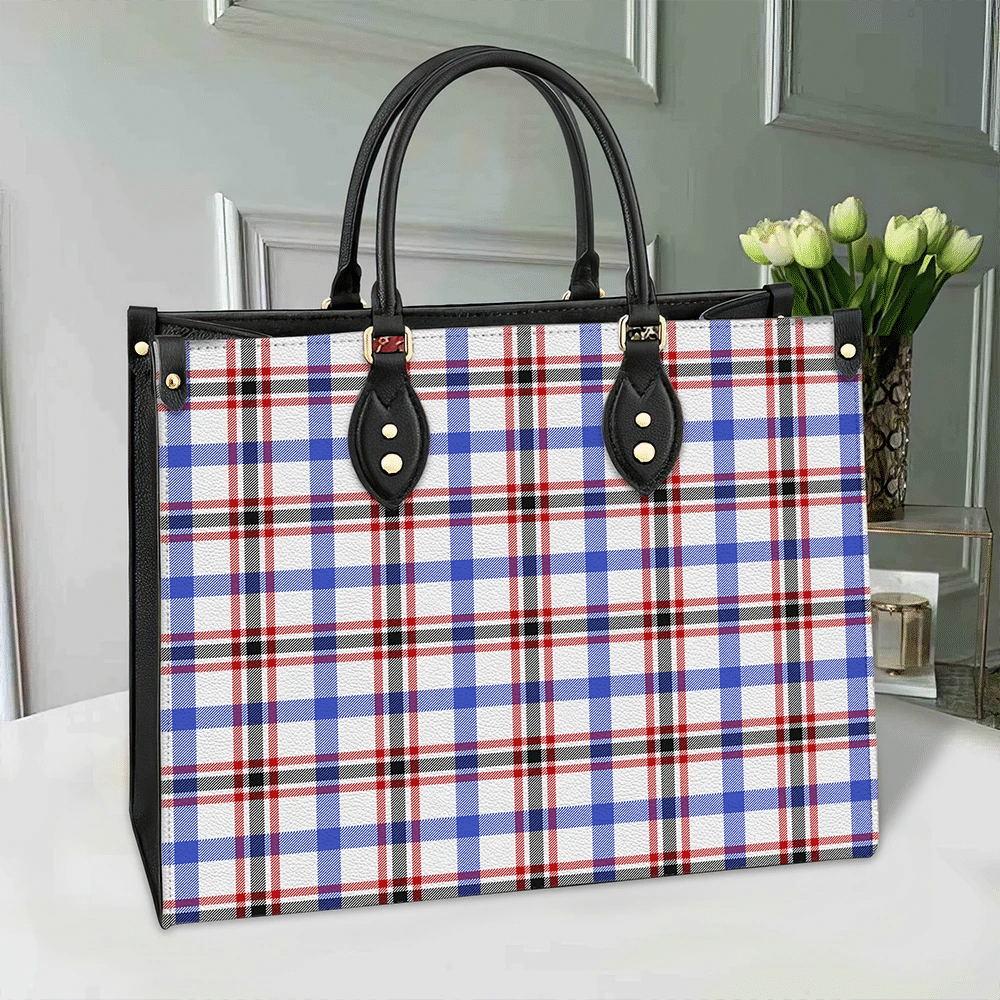 Clan Boswell Modern Tartan Leather Bag BE46 Clan Boswell Tartan Today   