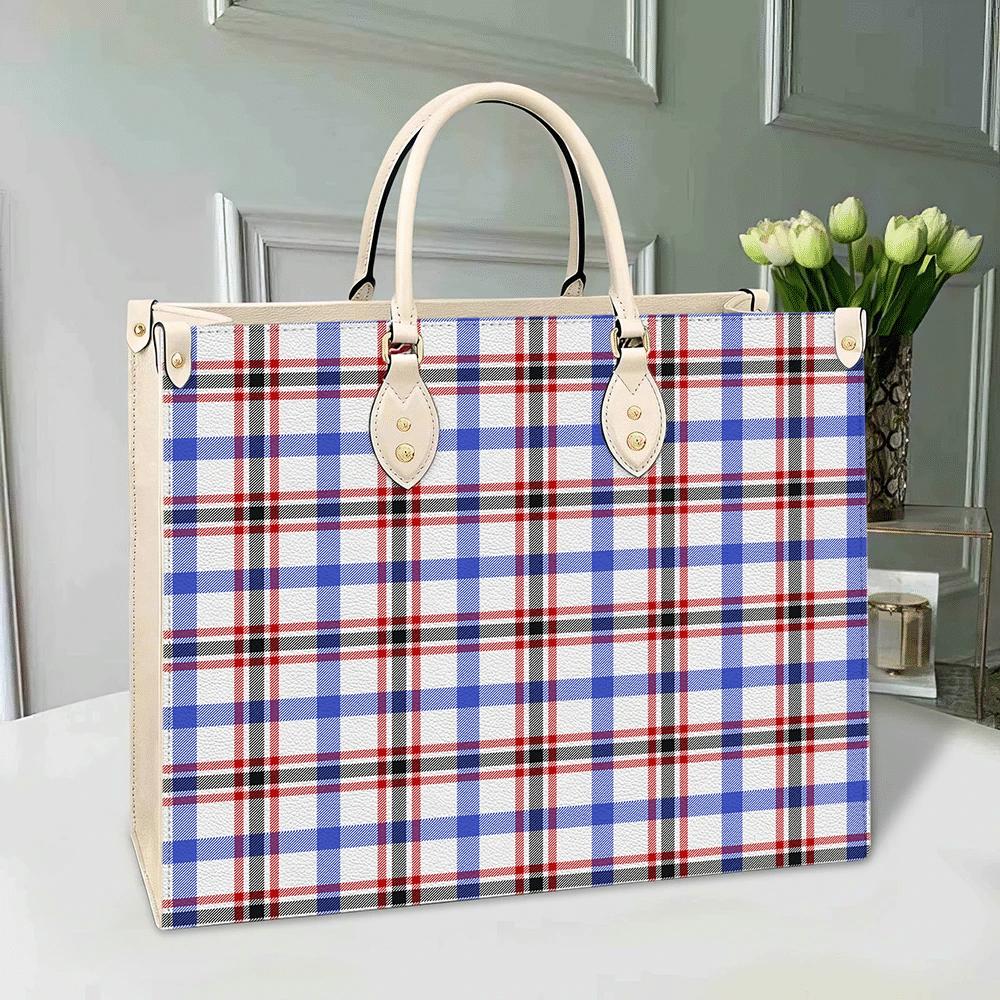 Clan Boswell Modern Tartan Leather Bag BE46 Clan Boswell Tartan Today   