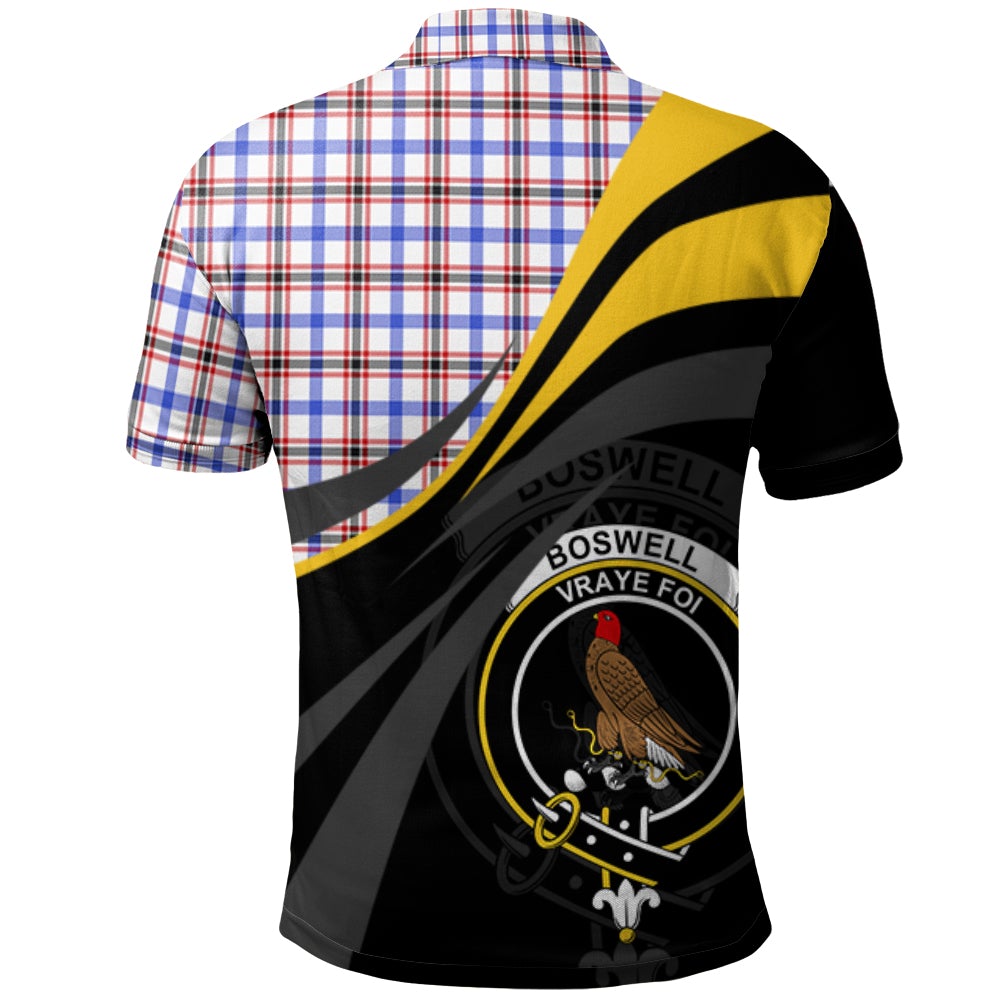 Clan Boswell Modern Tartan Polo Shirt - Royal Coat Of Arms Style FI52 Boswell Modern Tartan Tartan Polo   