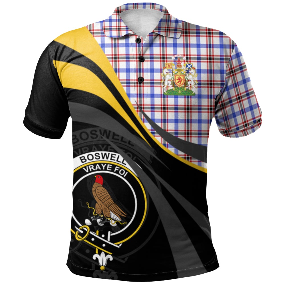 Clan Boswell Modern Tartan Polo Shirt - Royal Coat Of Arms Style FI52 Boswell Modern Tartan Tartan Polo   