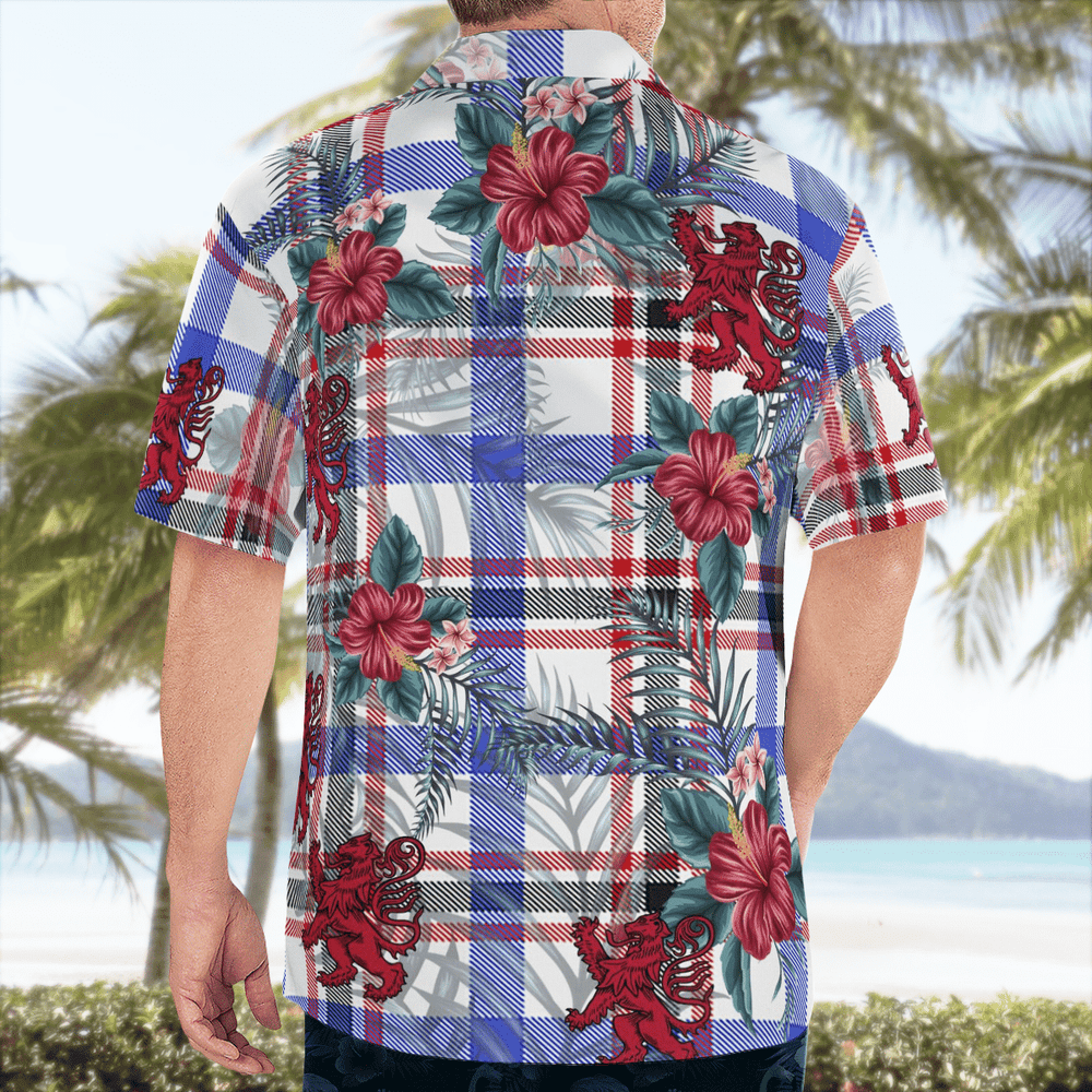 Clan Boswell Modern Tartan Scottish Lion Hawaiian Shirt WA90 Boswell Modern Tartan Tartan Hawaii Shirt   
