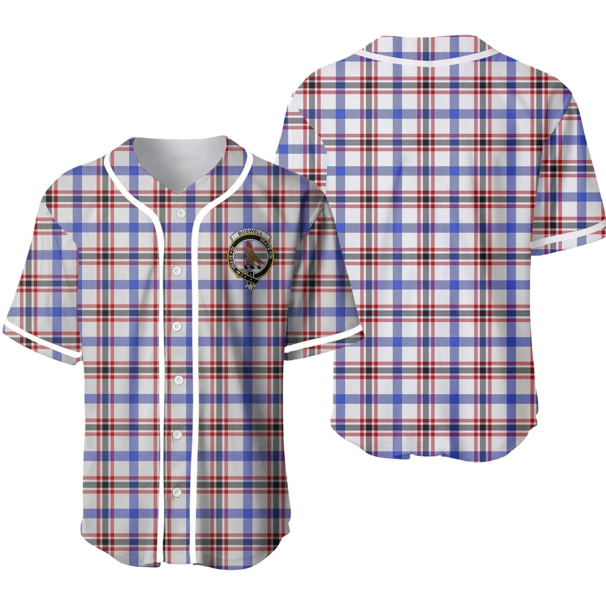 Clan Boswell Tartan Unisex Baseball Jersey EK98DY57 Clan Boswell Tartan Today   