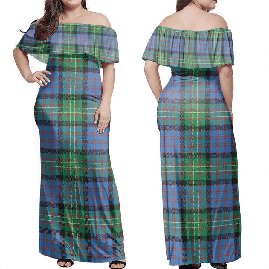 Clan Bowie Ancient Tartan Hawaii Dress JN40 Clan Bowie Tartan Hawaii Dress   