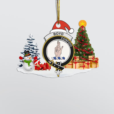 Clan Boyd Crest Tartan Acrylic Christmas Ornament OW76