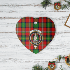 Clan Boyd Modern Tartan Crest Heart Ceramic Ornament GT60 Boyd Modern Tartan Tartan Christmas   