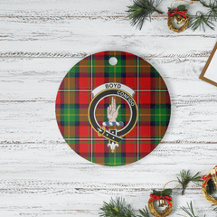 Clan Boyd Modern Tartan Crest Round Ceramic Ornament KU31 Boyd Modern Tartan Tartan Christmas   