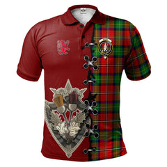 Clan Boyd Modern Tartan Polo Shirt - Lion Rampant And Celtic Thistle Style SV44 Boyd Modern Tartan Tartan Polo   