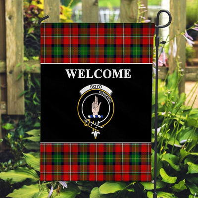 Clan Boyd Tartan Crest Black Garden Flag