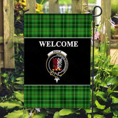 Clan Boyle Tartan Crest Black Garden Flag