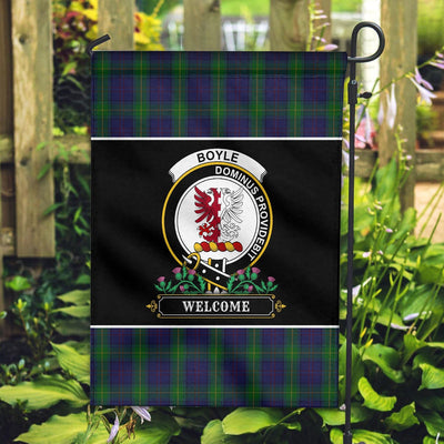 Clan Boyle Tartan Crest Garden Flag - Welcome