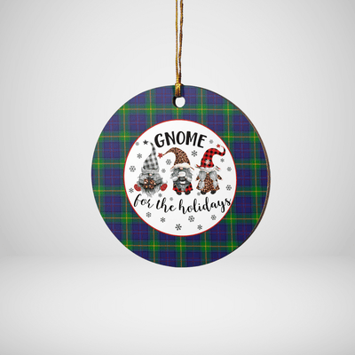 Clan Boyle Tartan Gnome Round Ceramic Ornament