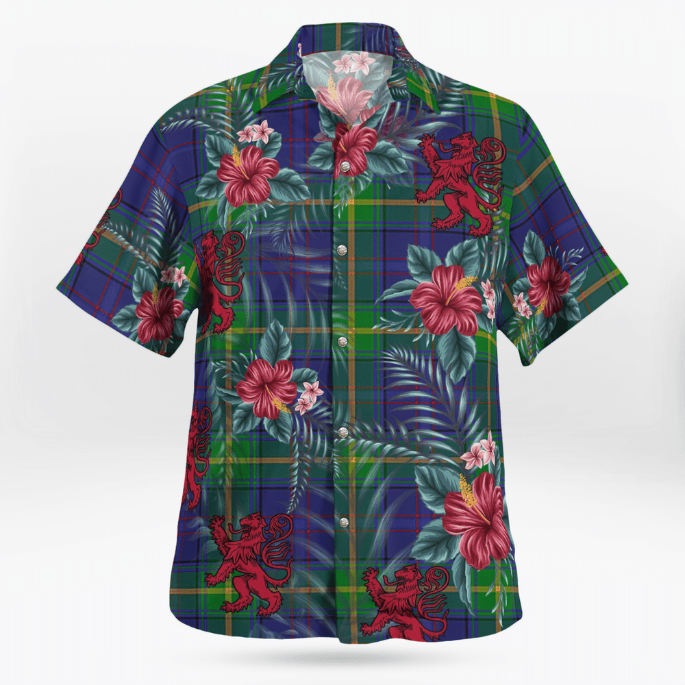 Clan Boyle Tartan Scottish Lion Hawaiian Shirt BG60 Boyle Tartan Tartan Hawaii Shirt   
