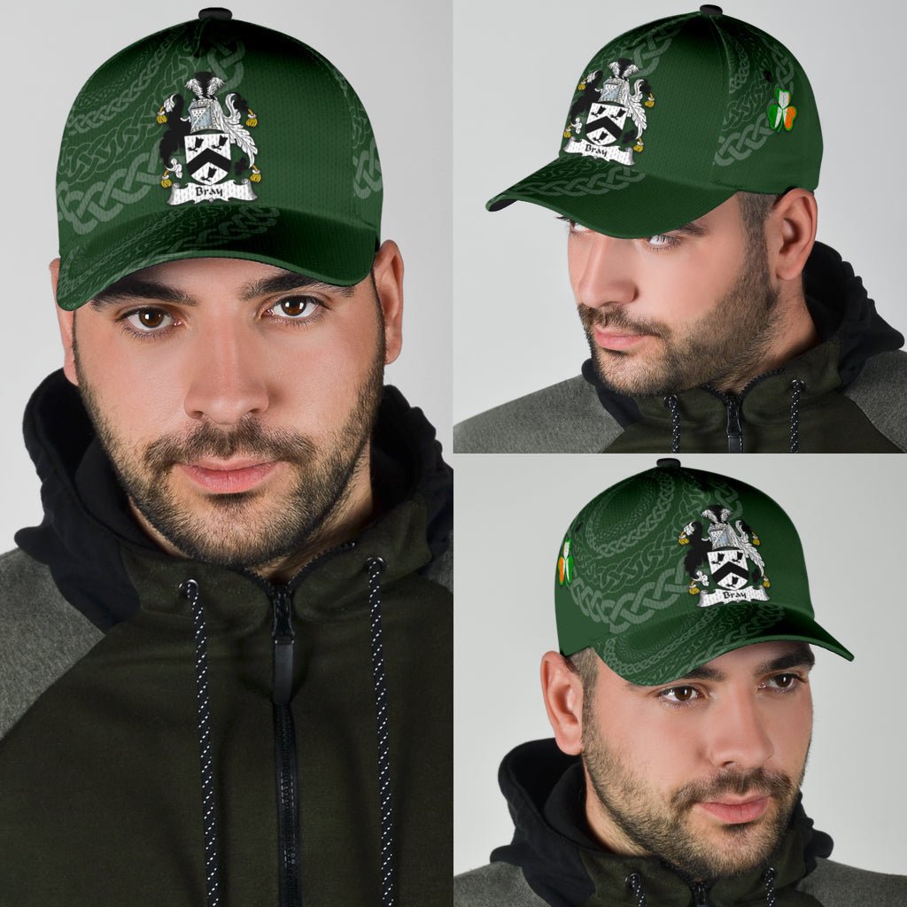 Clan Bray Coat Of Arms - Irish Family Crest St Patrick's Day Classic CapES91 Classic Cap - Bray Coat Of Arms St Patrick's Day Classic Cap Irish Cap   