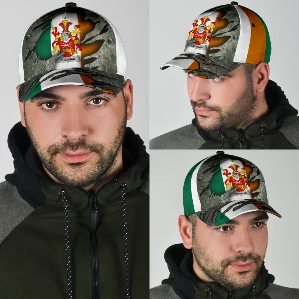 Clan Brennan Coat Of Arms - Irish Family Crest Classic Cap WX62 Brennan Coat Of Arms Irish Cap   