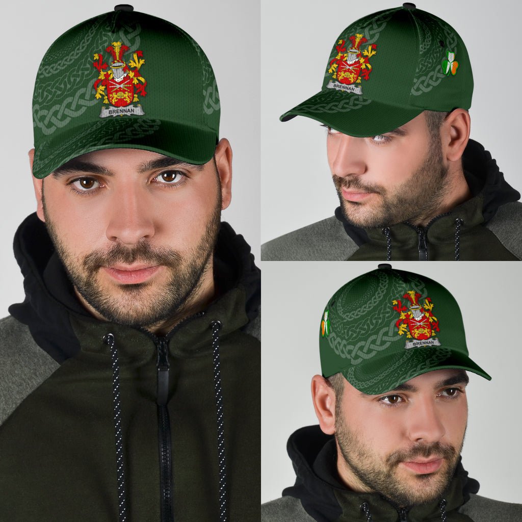 Clan Brennan Coat Of Arms - Irish Family Crest St Patrick's Day Classic CapUH28 Classic Cap - Brennan Coat Of Arms St Patrick's Day Classic Cap Irish Cap   