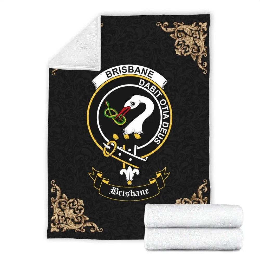 Clan Brisbane Crest Tartan Premium Blanket Black KJ48 Clan Brisbane Tartan Today   