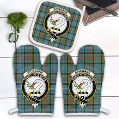 Clan Brisbane Modern Tartan Crest Oven Mitt And Pot Holder (2 Oven Mitts + 1 Pot Holder) ND65 Clan Brisbane Tartan Today   