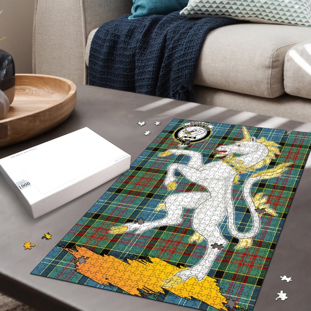 Clan Brisbane modern Tartan Crest Unicorn Scotland Jigsaw Puzzles Gift For Family DT23 Clan Brisbane Tartan Today   