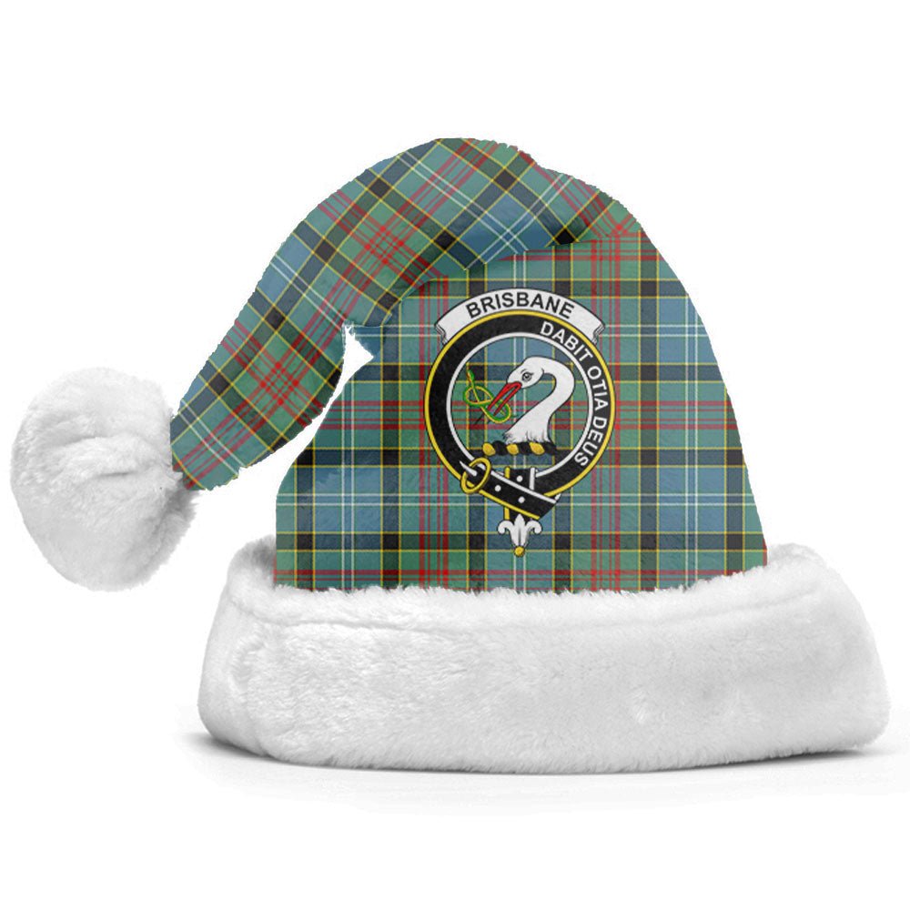Clan Brisbane Tartan Crest Christmas Santa Hat BQ48 Brisbane Tartan Tartan Santa Hat   