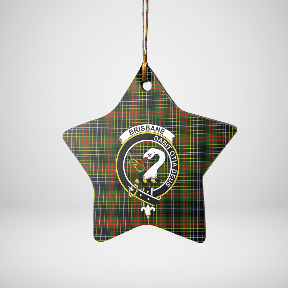 Clan Brisbane Tartan Crest Star Ceramic Ornament YJ37 Brisbane Tartan Tartan Christmas   
