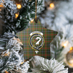 Clan Brisbane Tartan Crest Star Ceramic Ornament YJ37 Brisbane Tartan Tartan Christmas   