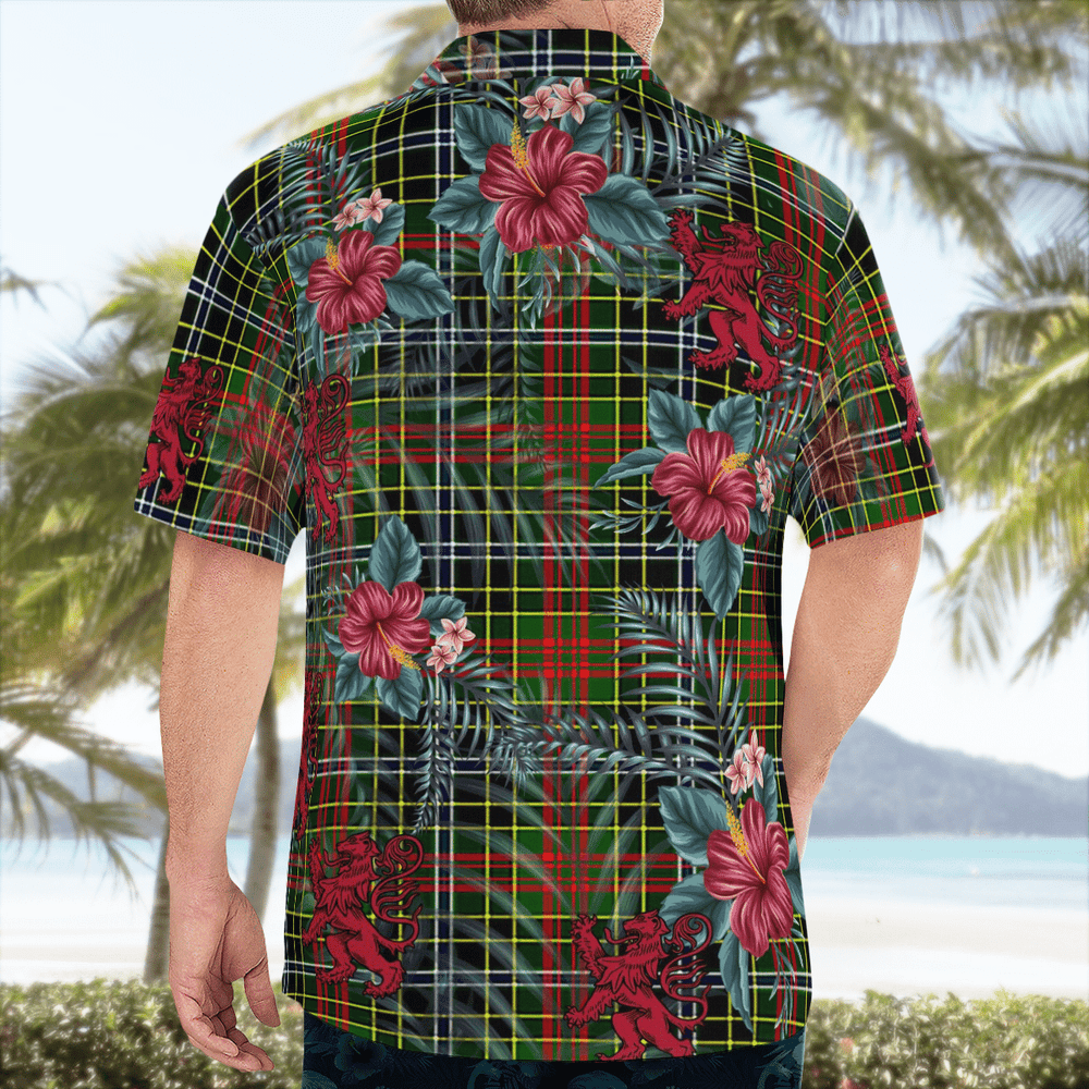 Clan Brisbane Tartan Scottish Lion Hawaiian Shirt KB61 Brisbane Tartan Tartan Hawaii Shirt   