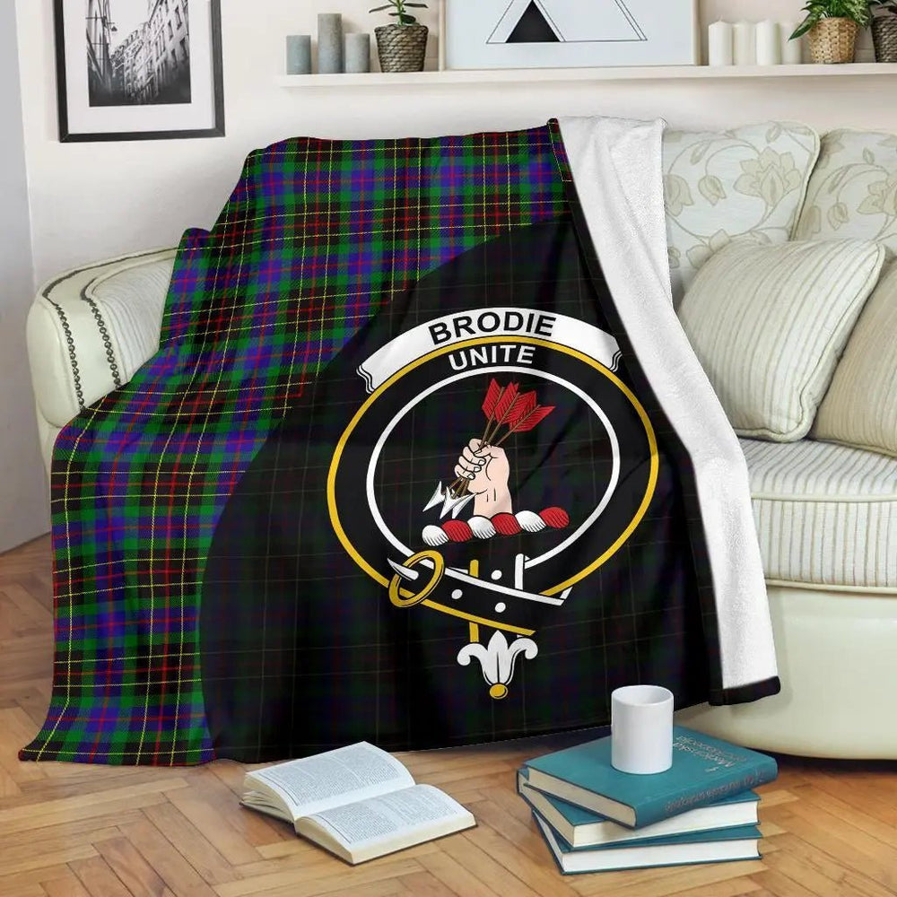 Clan Brodie Hunting Modern Tartan Crest Blanket Wave Style VJ60 Clan Brodie Tartan Today   