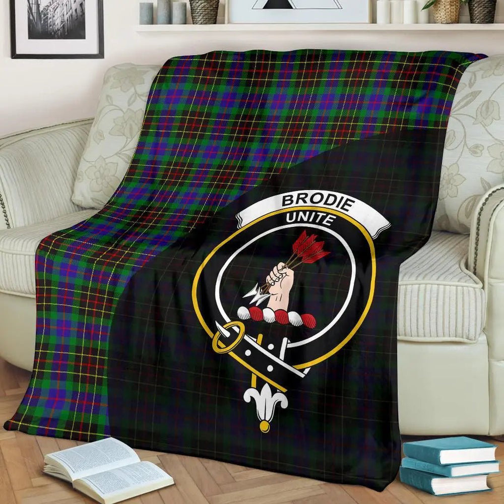 Clan Brodie Hunting Modern Tartan Crest Blanket Wave Style VJ60 Clan Brodie Tartan Today   