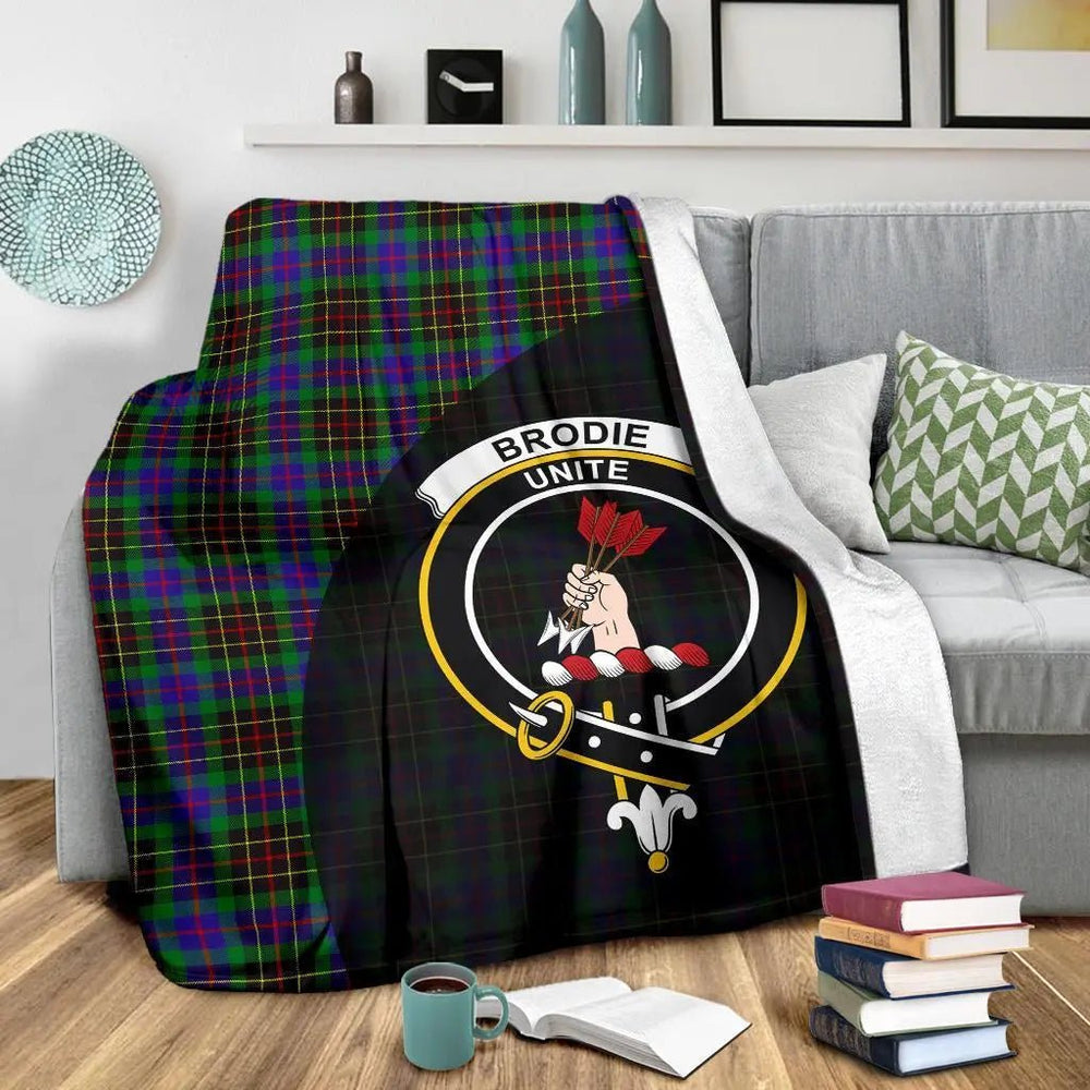 Clan Brodie Hunting Modern Tartan Crest Blanket Wave Style VJ60 Clan Brodie Tartan Today   
