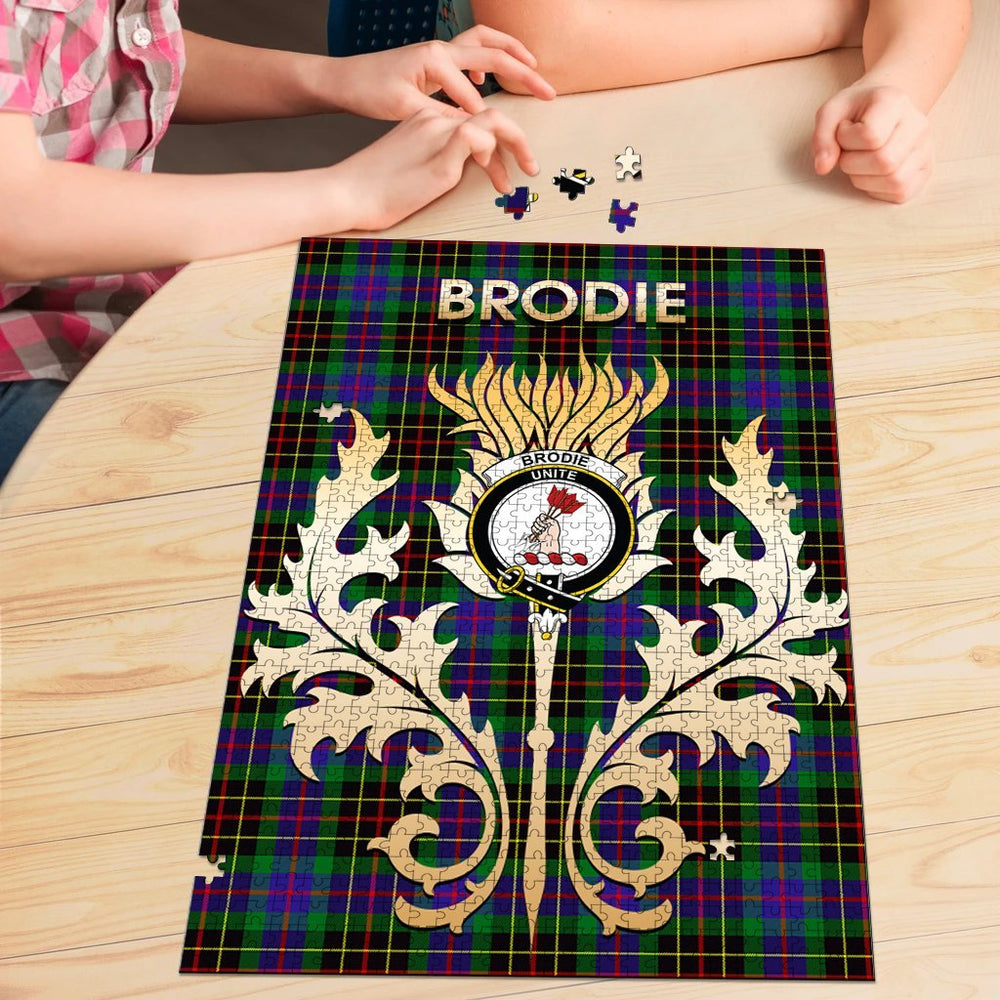 Clan Brodie Hunting Modern Tartan Crest Thistle Jigsaw Puzzles Gift For Family SH97 Clan Brodie Tartan Today   