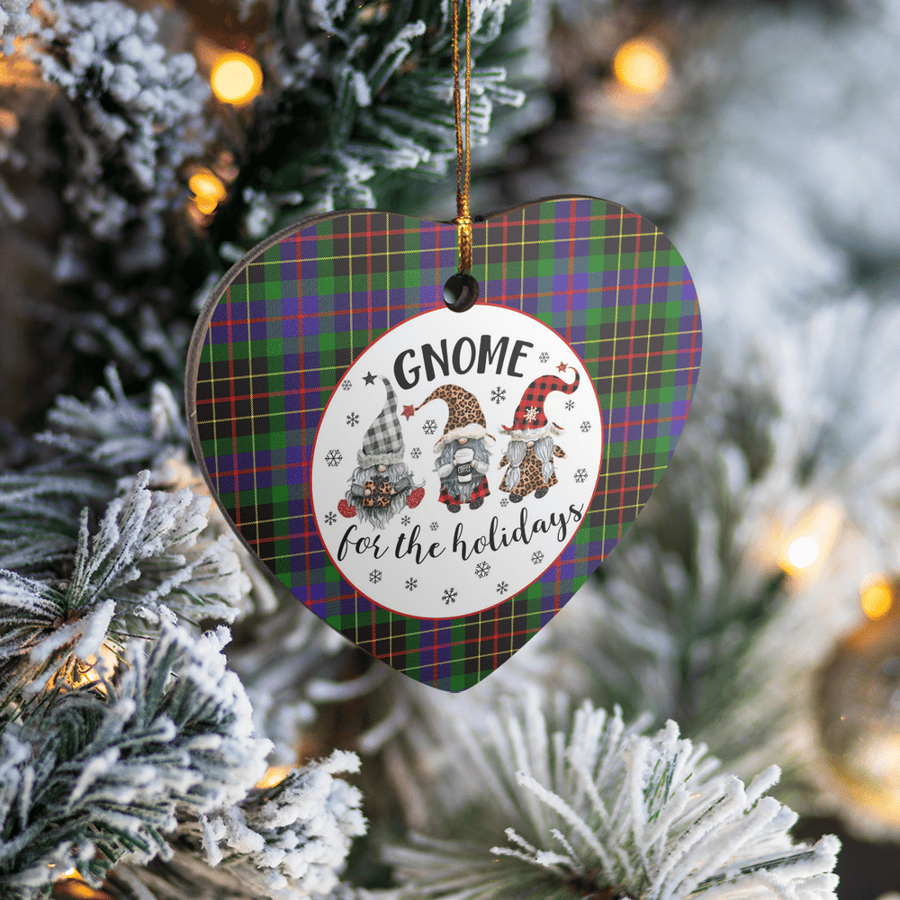 Clan Brodie Hunting Modern Tartan Gnome Heart Ceramic Ornament NB81 Brodie Hunting Modern Tartan Gnome Tartan Christmas   