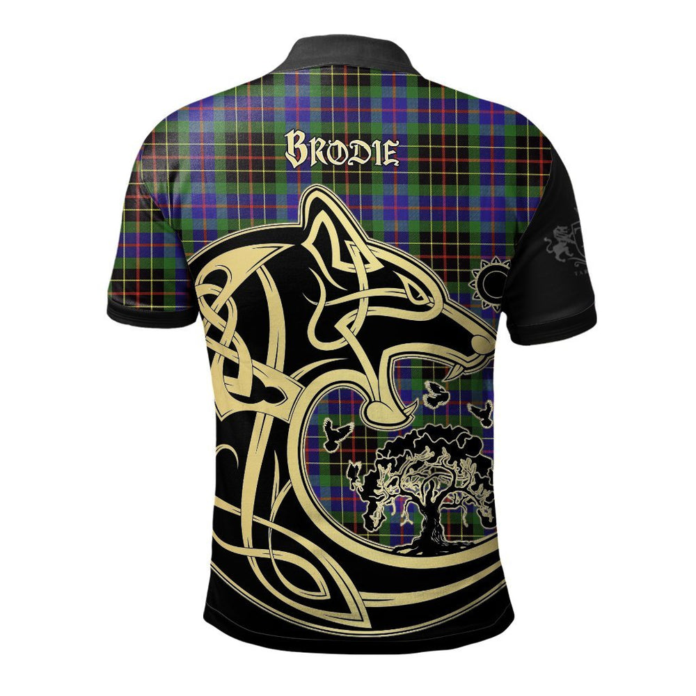 Clan Brodie Hunting Modern Tartan Polo Shirt Viking Wolf JK32 Brodie Hunting Modern Tartan Tartan Polo   
