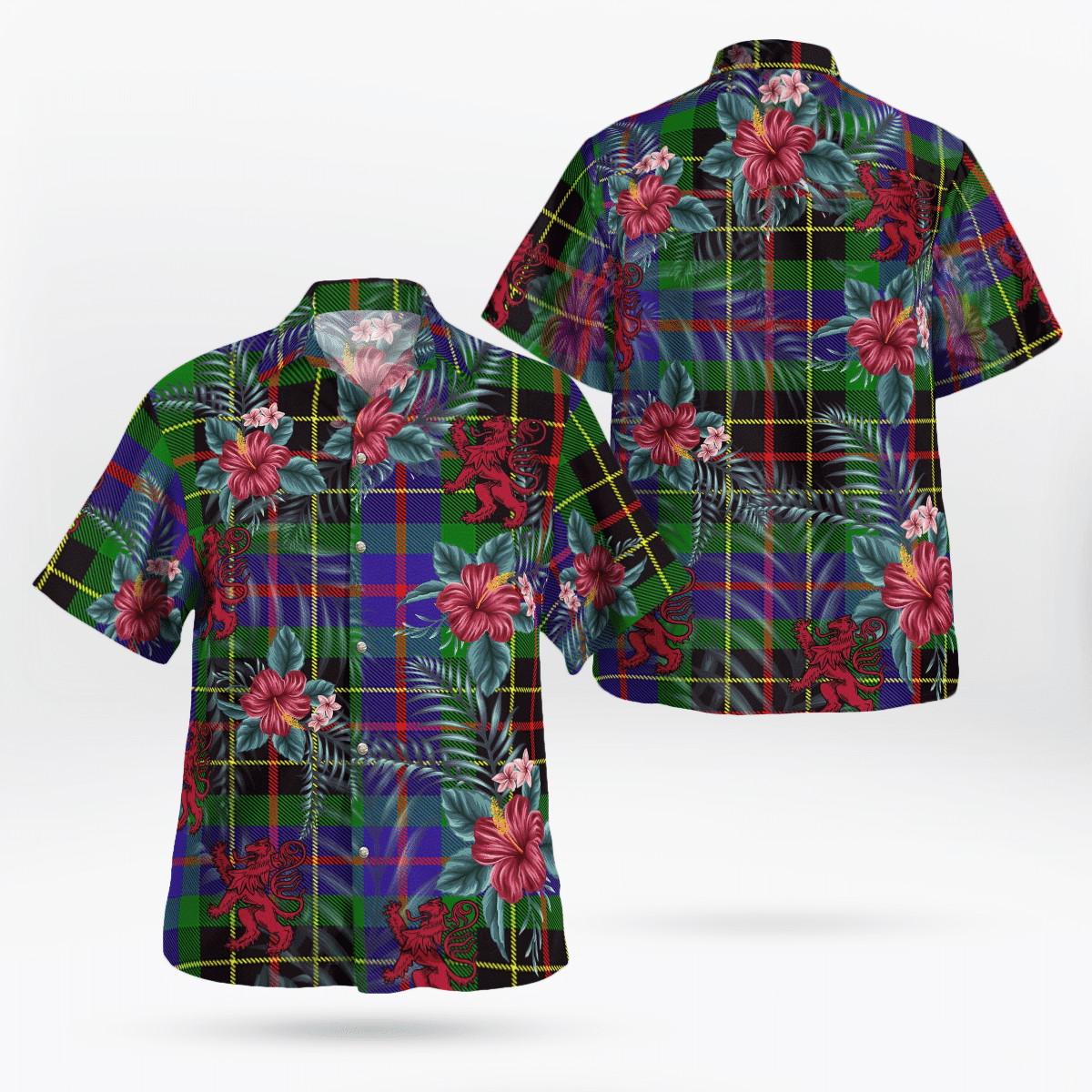 Clan Brodie Hunting Modern Tartan Scottish Lion Hawaiian Shirt AH42 Brodie Hunting Modern Tartan Tartan Hawaii Shirt   