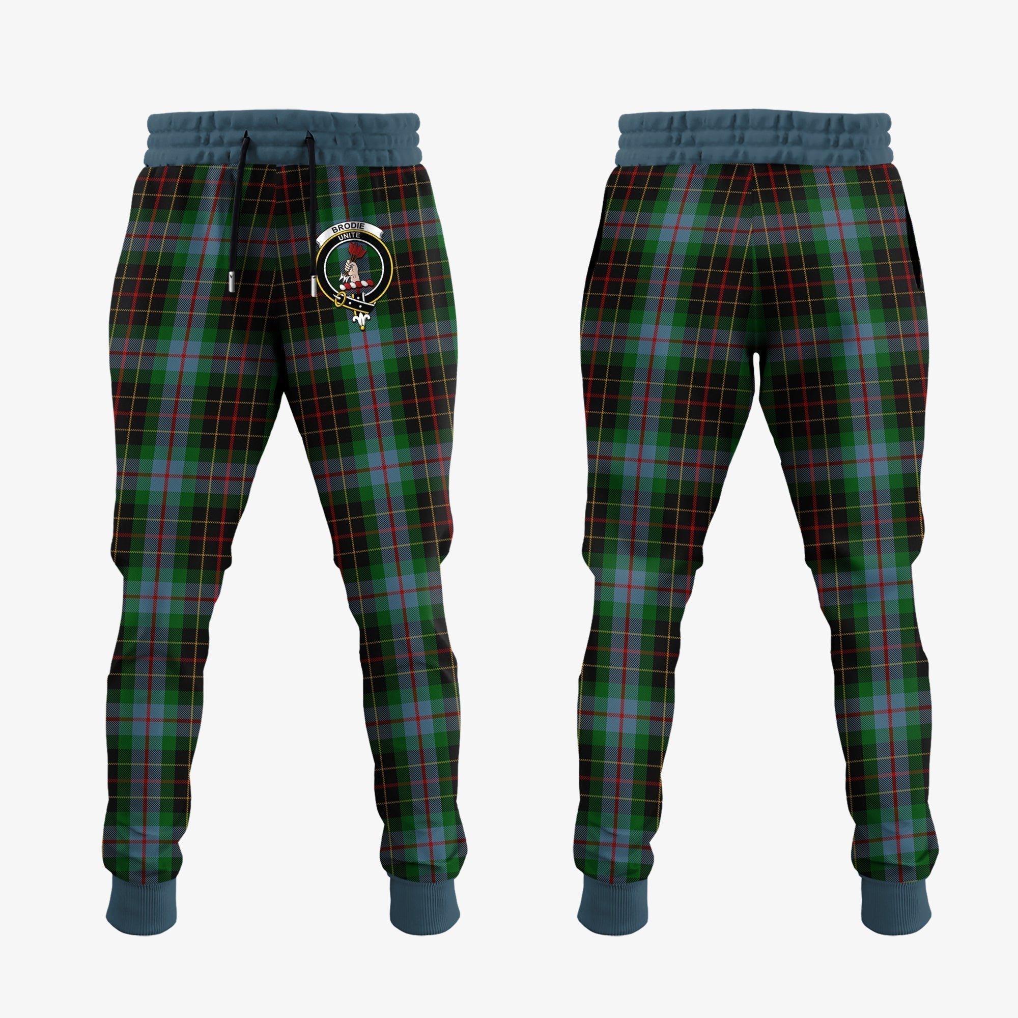 Clan Brodie Hunting Tartan Crest Jogger Sweatpants AP40 Clan Brodie Tartan Today   