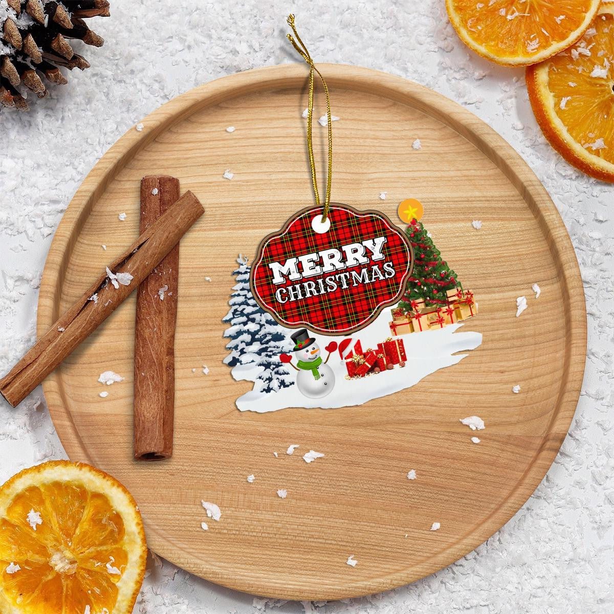 Clan Brodie Modern "Merry Christmas" Tartan Acrylic Ornament FY33 Brodie Modern Tartan Tartan Christmas   