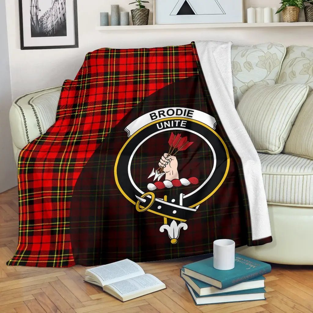 Clan Brodie Modern Tartan Crest Blanket Wave Style TR18 Clan Brodie Tartan Today   