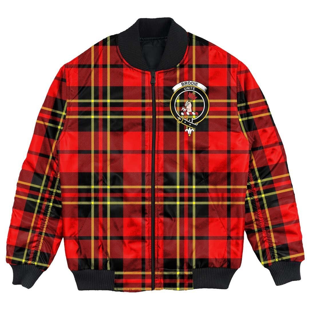 Clan Brodie Modern Tartan Crest Bomber Jacket RU14 Brodie Modern Tartan Tartan Bomber Jacket   