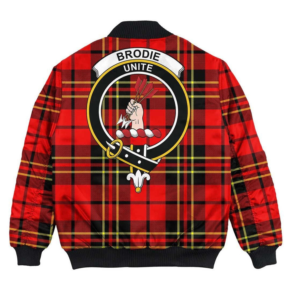 Clan Brodie Modern Tartan Crest Bomber Jacket RU14 Brodie Modern Tartan Tartan Bomber Jacket   