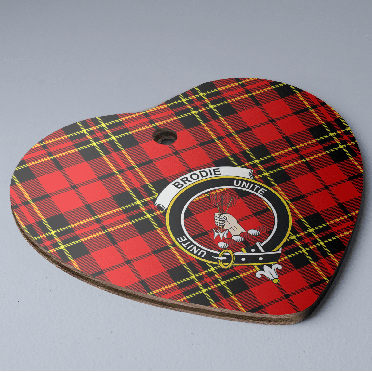 Clan Brodie Modern Tartan Crest Heart Ceramic Ornament TB68 Brodie Modern Tartan Tartan Christmas   