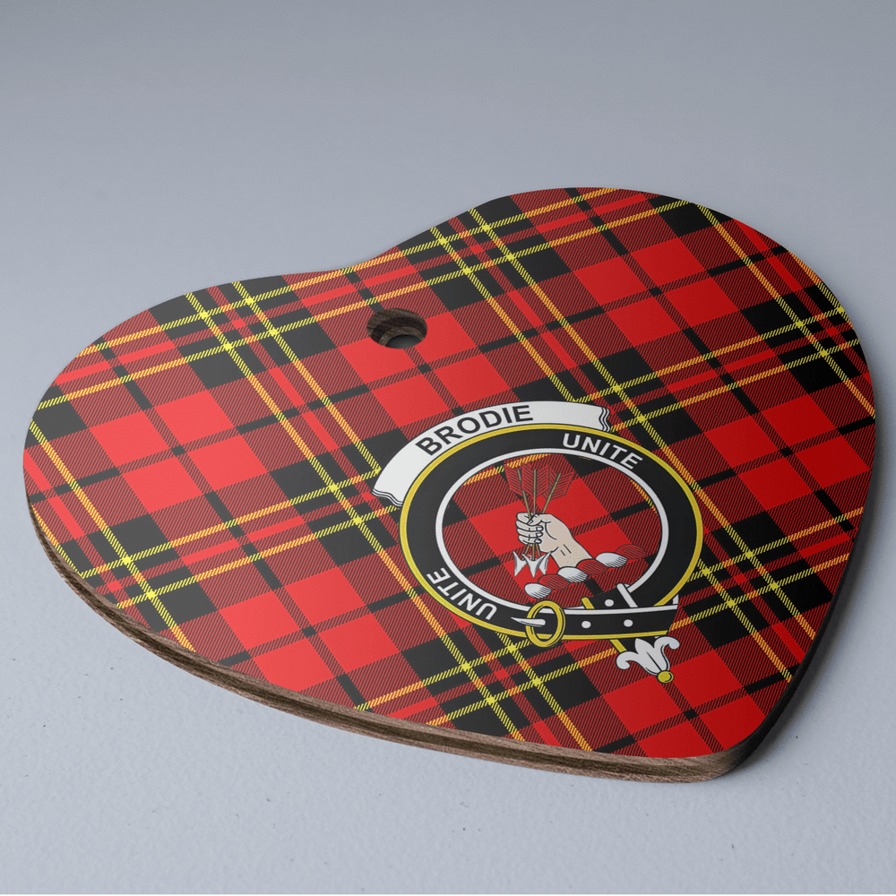 Clan Brodie Modern Tartan Crest Heart Ceramic Ornament TB68 Brodie Modern Tartan Tartan Christmas   