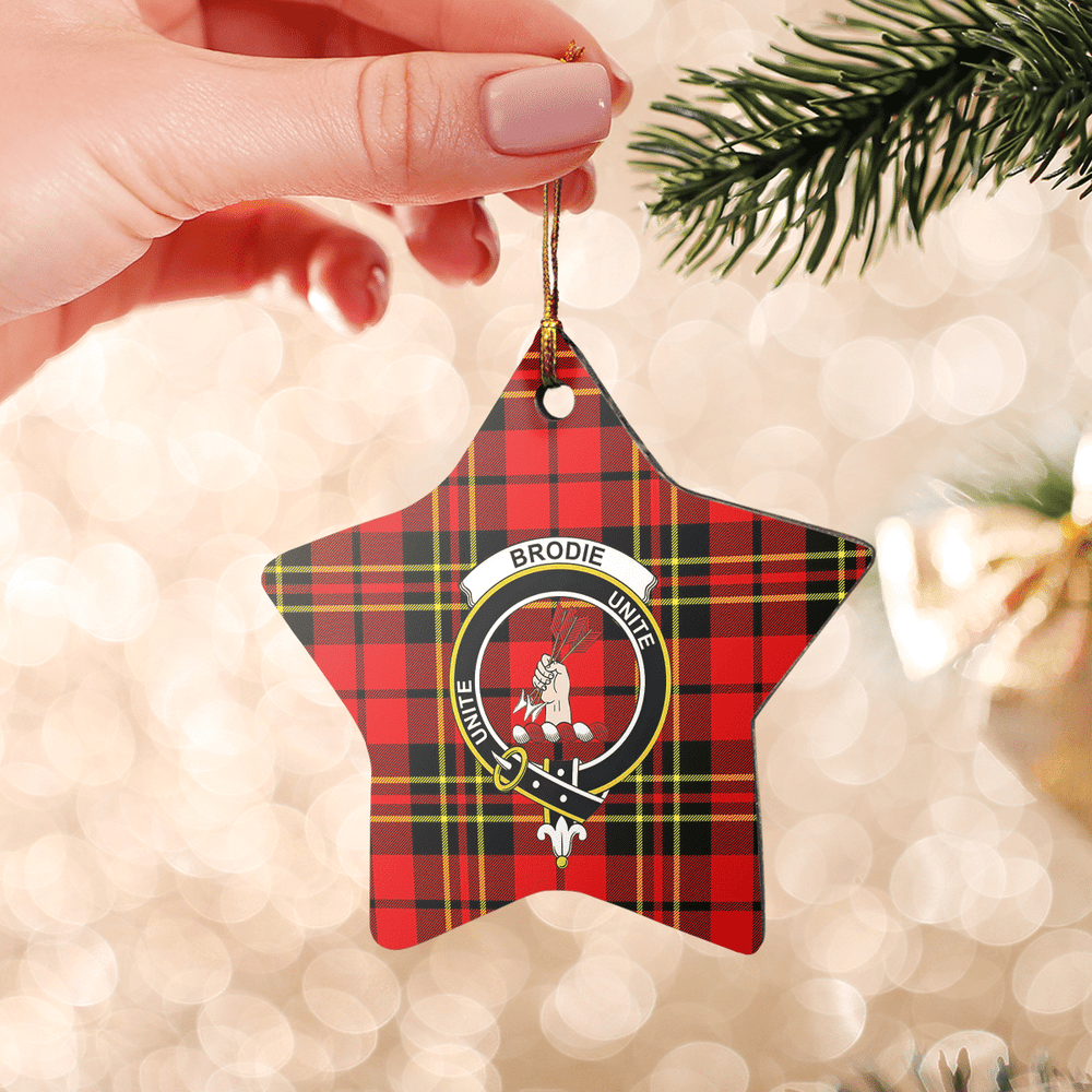 Clan Brodie Modern Tartan Crest Star Ceramic Ornament HT47 Brodie Modern Tartan Tartan Christmas   