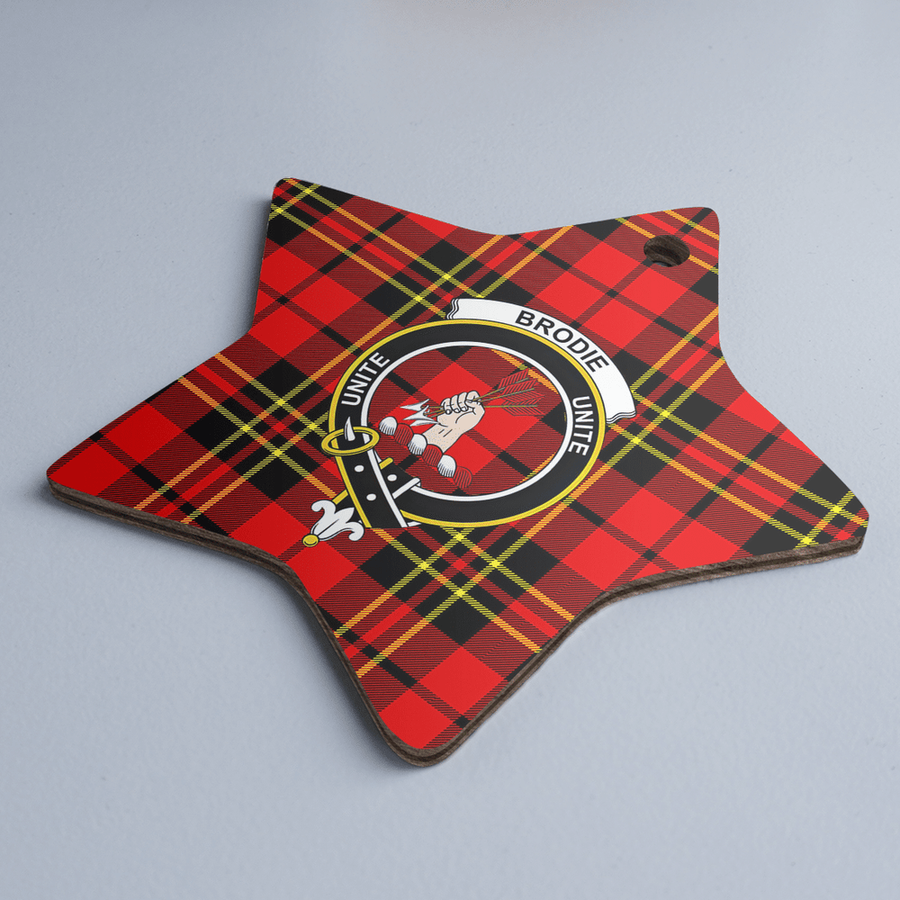 Clan Brodie Modern Tartan Crest Star Ceramic Ornament HT47 Brodie Modern Tartan Tartan Christmas   
