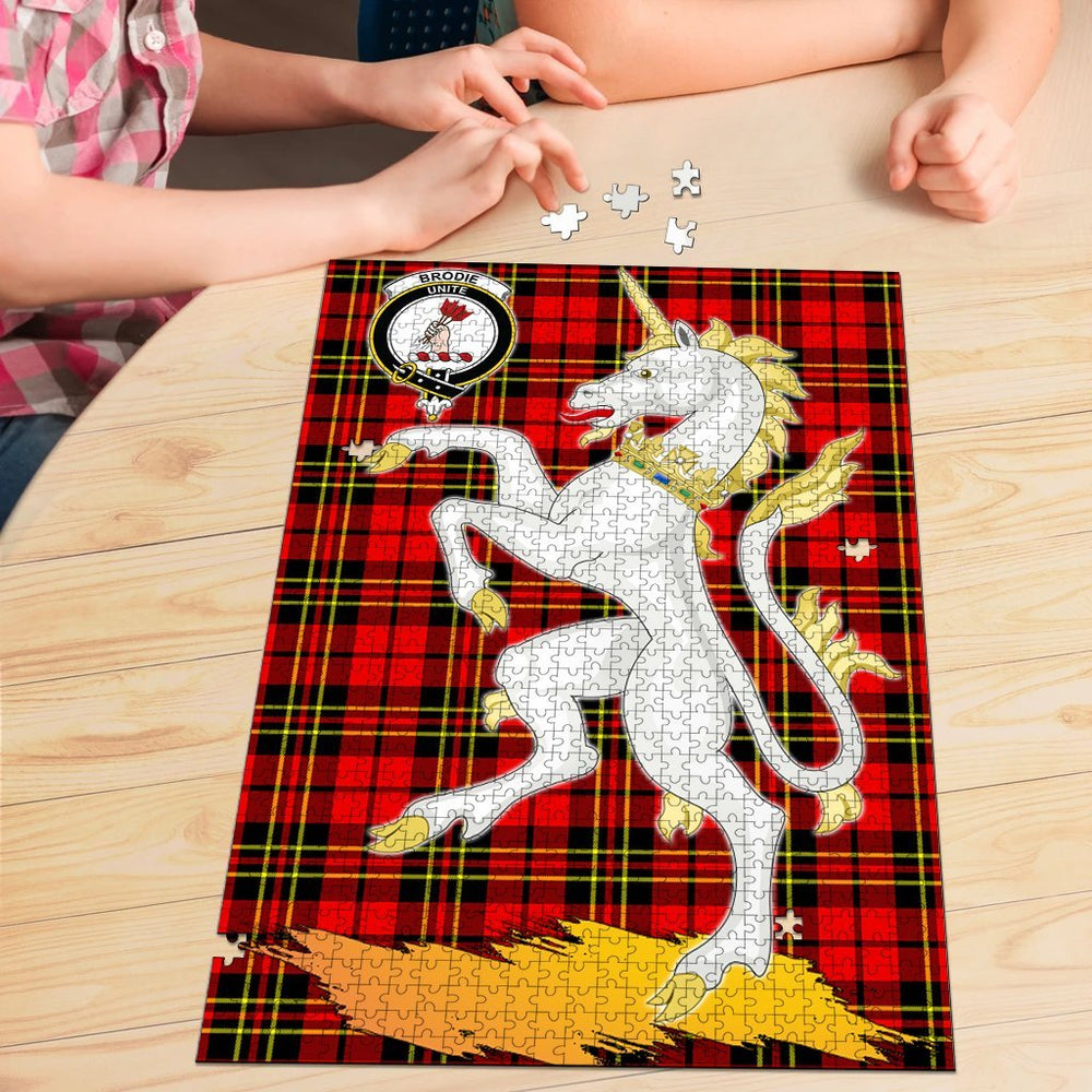 Clan Brodie Modern Tartan Crest Unicorn Scotland Jigsaw Puzzles Gift For Family MS54 Clan Brodie Tartan Today   