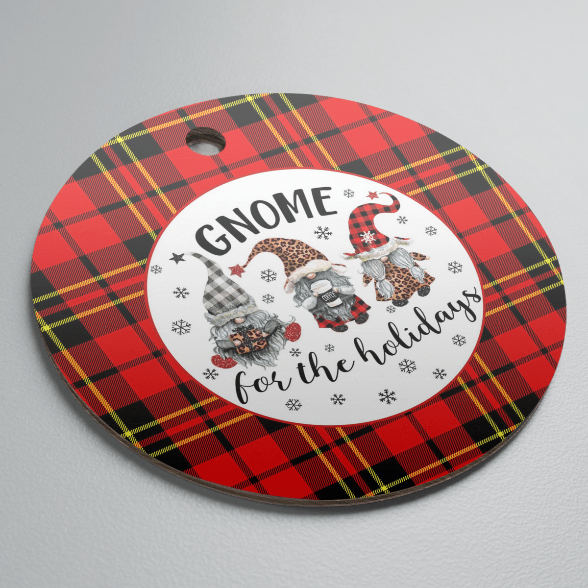 Clan Brodie Modern Tartan Gnome Round Ceramic Ornament JS13 Brodie Modern Tartan Tartan Christmas   