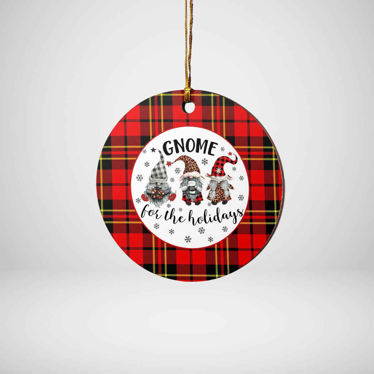 Clan Brodie Modern Tartan Gnome Round Ceramic Ornament JS13 Brodie Modern Tartan Tartan Christmas   