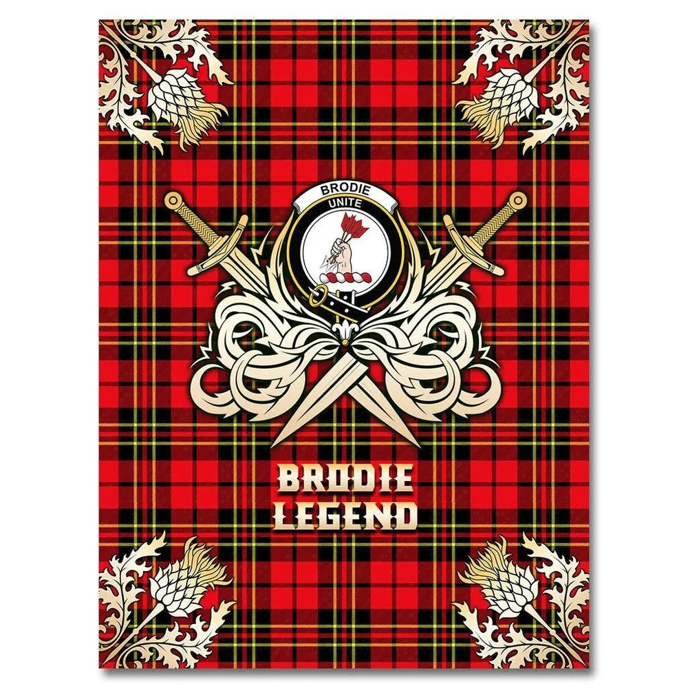 Clan Brodie Modern Tartan Gold Courage Symbol Blanket LA29 Clan Brodie Tartan Today   