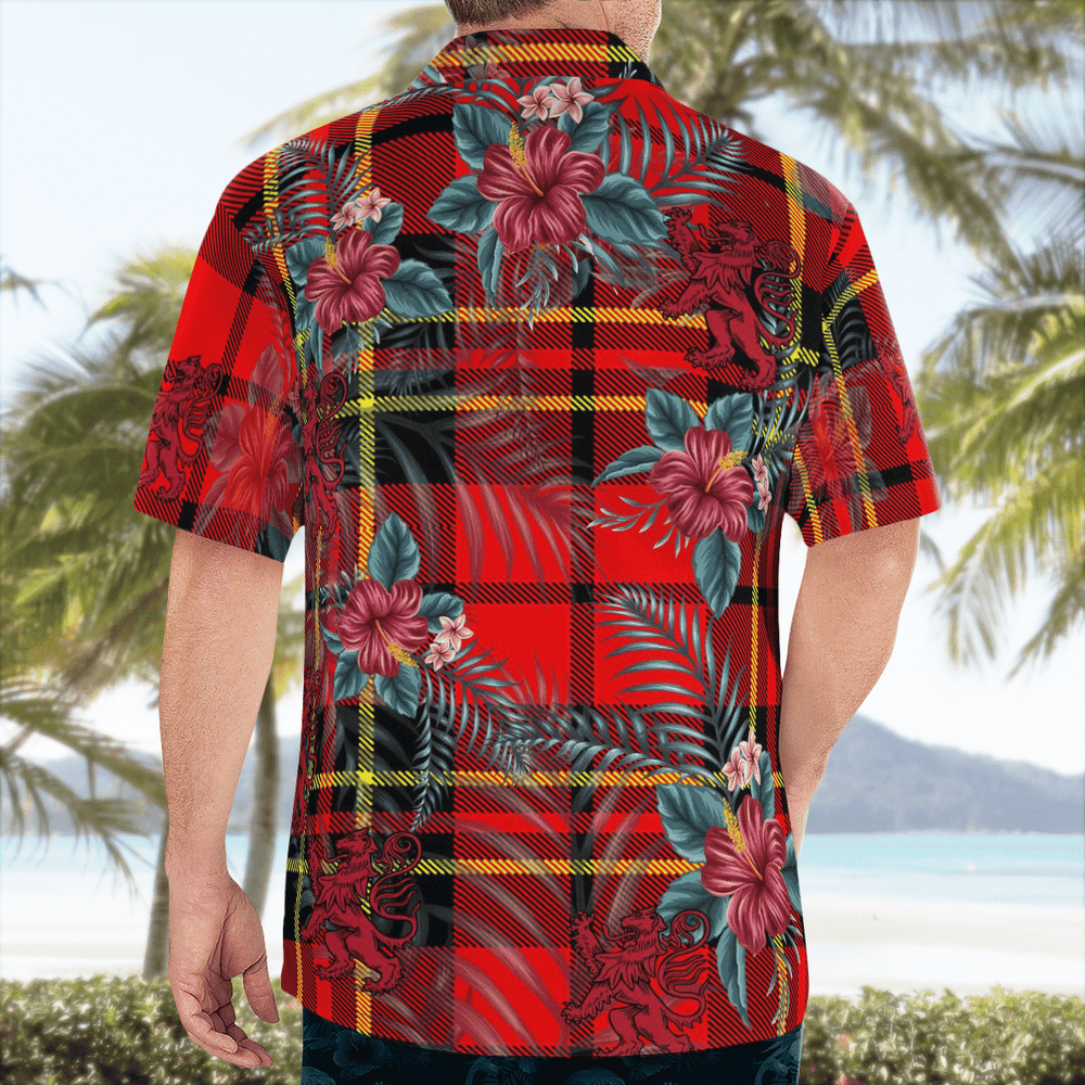 Clan Brodie Modern Tartan Scottish Lion Hawaiian Shirt PH89 Brodie Modern Tartan Tartan Hawaii Shirt   