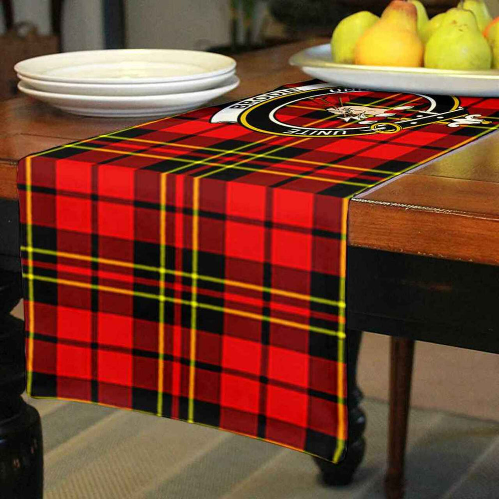 Clan Brodie Tartan Crest Table Runner Cotton VY24 Brodie Tartan Tartan Table Runner   