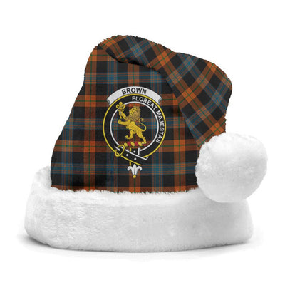 Clan Brown Ancient Tartan Crest Christmas Santa Hat
