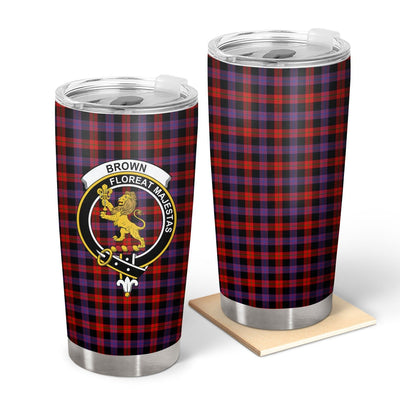 Clan Brown Modern Tartan Crest Tumbler